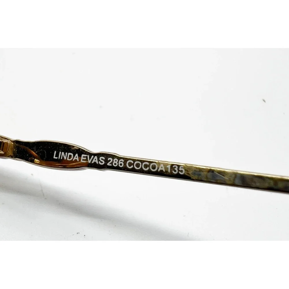 Sans Pareil Eyeglasses Womens Brown Gold Linda Evas 286 Cocoa 135 50-17-135